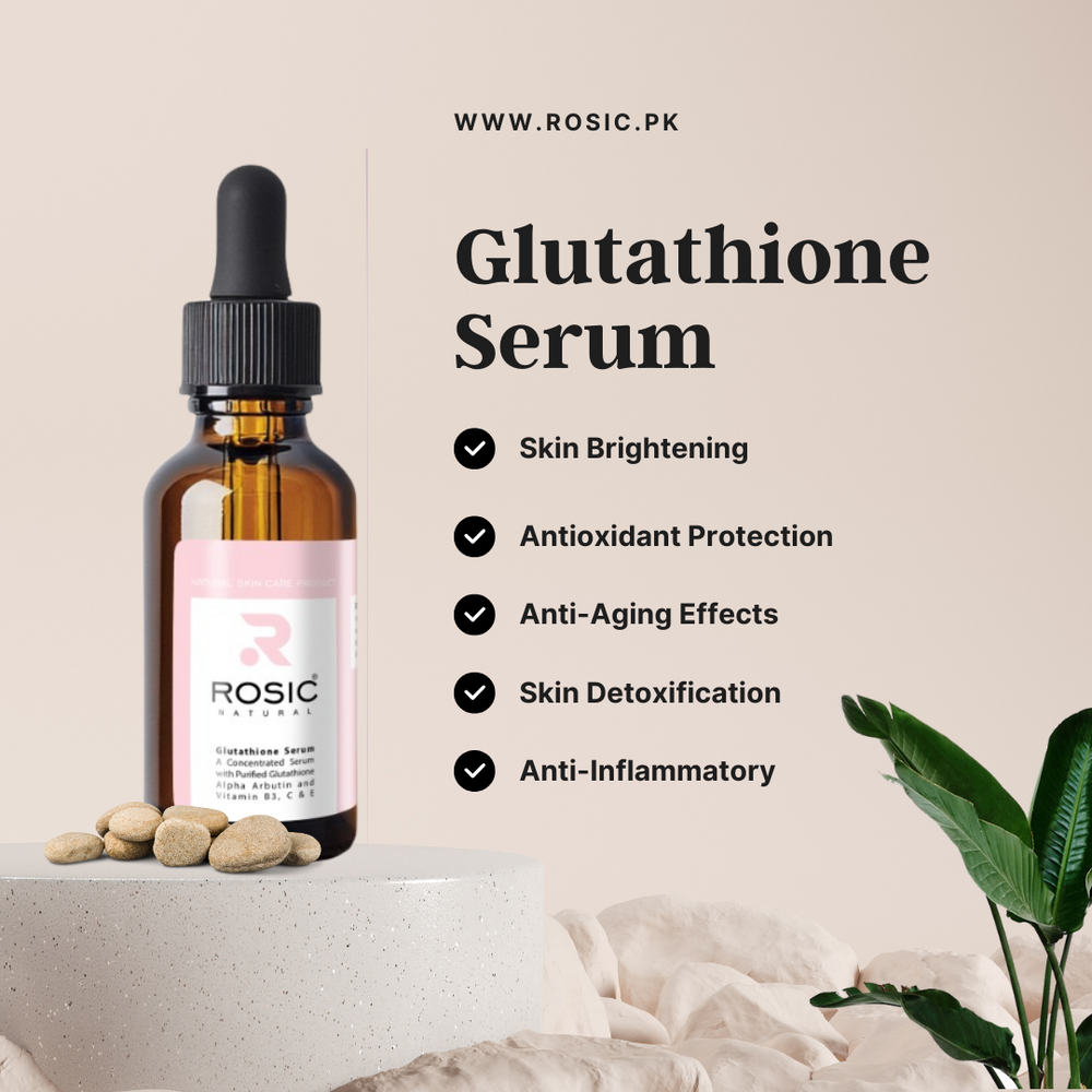 Glutathione Brightening Serum Bright & Clear Skin Formula ROSIC Glutathione Brightening Serum Bright & Clear Skin Formula ROSIC